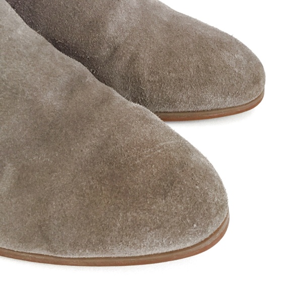 Tesori Gray Suede Ankle Boots Stacked Heel 10M - Picture 2 of 7